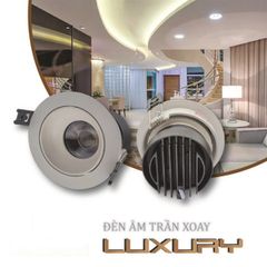 GS Đèn spotlight âm trần xoay LUXURY 7w điện áp 220V AC, ánh sáng 4000k, 90lm/W, CRI 90, kích thước D86*55, lỗ khoét 75, góc chiếu 30 độ GSATXLX7-4K