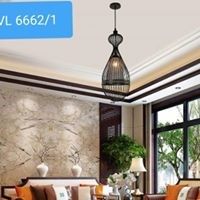 Đèn thả hợp kim chao lồng sắt 2 lớp 6662 VLTHHK-062