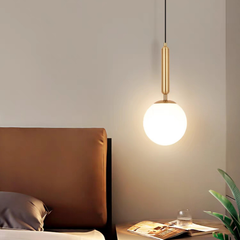 HT đèn thả thủy tinh khung vàng, chao thủy tinh trắng đục (giá không bóng) TH749 HTTHTI-021