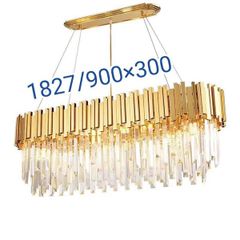 Đèn thả pha lê chùm dài D900*300, TPL_016 VLTHPL-266-AC
