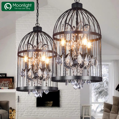Đèn thả hợp kim chao lồng chim hợp kim đen 350x600, 4E14 LVD- TH 160-350*600 VLTHHK-005