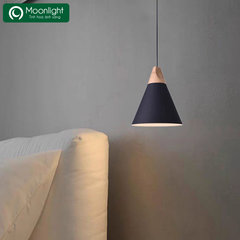 Đèn thả hợp kim chao nhôm chuôi gỗ TH710T D25 VLTHHK-092