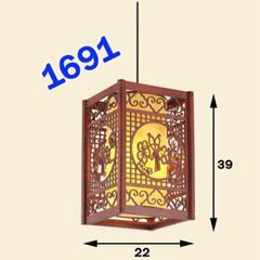 Đèn thả gỗ trụ vuông 1691 VLTHGO-077