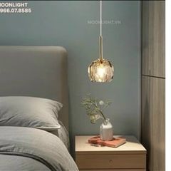Đèn thả pha lê đơn D10 bóng G4 HTK032 VLTHPL-086