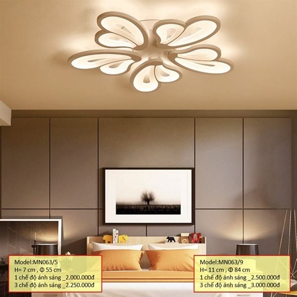HT Đèn mâm mica 9 cánh D840mm, H=110mm 1M MN063/9-1M HTDMMI-017-AC