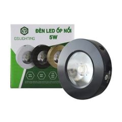 GS Đèn ốp nổi đồng xu màu đen -GSON 5w điện áp 220V AC, ánh sáng 3000k, 90Lm/W, CRI >80ra, kích thước D74*17, GSON5