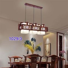 Đèn thả gỗ 3 bóng vuông 1029/3 VLTHGO-019-3