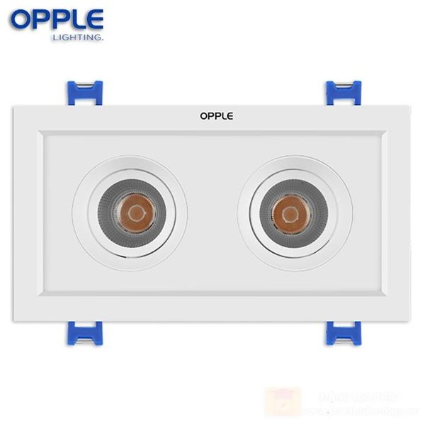 Opple Đèn led spotlight US Grid đôi 16W, 4000K, KT mặt D215*117*H62, lỗ khoét D190*100 OPDDSL-003-2-16W-4K