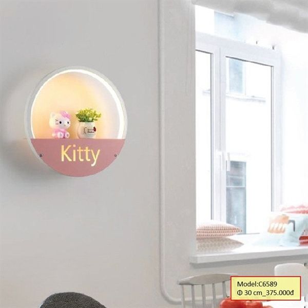 HT Đèn tường trang trí Kitty màu hồng D300 C6589 HTDTTR-023