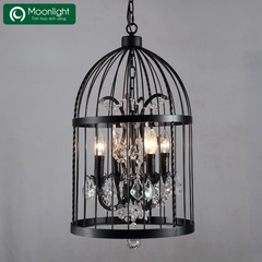 Đèn thả hợp kim chao lồng chim hợp kim đen 350x600, 4E14 LVD- TH 160-350*600 VLTHHK-005