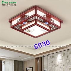 Đèn ốp trần gỗ vuông 6630 VLOPGO-021