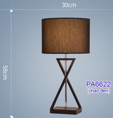 Đèn bàn thân hợp kim chân chéo chao vải 2022BK PA 6622WH VLDBHK-003-BK