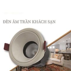 GS Đèn spotlight âm trần khách sạn 12w điện áp 220V AC, ánh sáng 6000k, 90lm/W, CRI 90, kích thước D105*113, lỗ khoét 90, góc chiếu 36 độ GSATKS12-6K