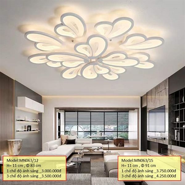 HT Đèn mâm mica 12 cánh D830mm, H=110mm 1M MN063/12-1M HTDMMI-017-AE