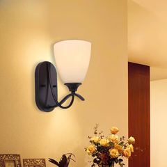 Đèn tường chao thủy tinh màu đen DT1797 VLDTTI-008
