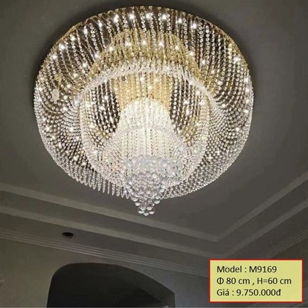 HT Đèn mâm pha lê tròn D800, H=600 M9169 HTDMPL-022