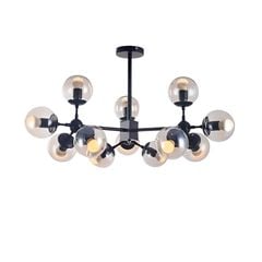 Đèn thả trang trí hợp kim khung đèn chao thủy tinh 12 bóng 12E27 TH139BK12B VLTHTR-021