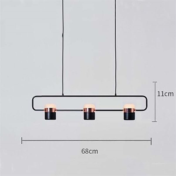 Đèn thả bàn ăn 3 bóng, đèn led 3 màu ánh sáng, thân đèn sắt sơn tĩnh điện, KT D670 VLTHBA-106-AB