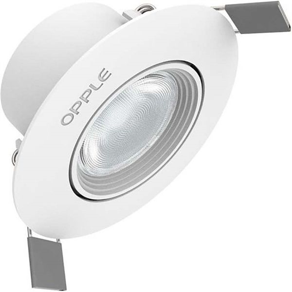 Opple đèn led spotlight HS vỏ bạc 4.5W, 5700K, KT mặt D86*H37, lỗ khoét D68 OPDDSL-002-4.5W-SL-6K