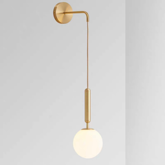 Đèn tường chao thủy tinh đục thân vàng DT1151 VLDTTI-044