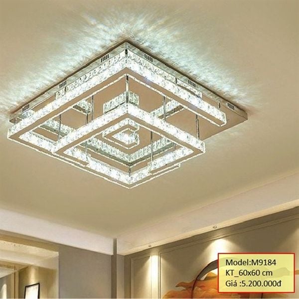 HT Đèn mâm pha lê vuông D60*60cm M9184 HTDMPL-005