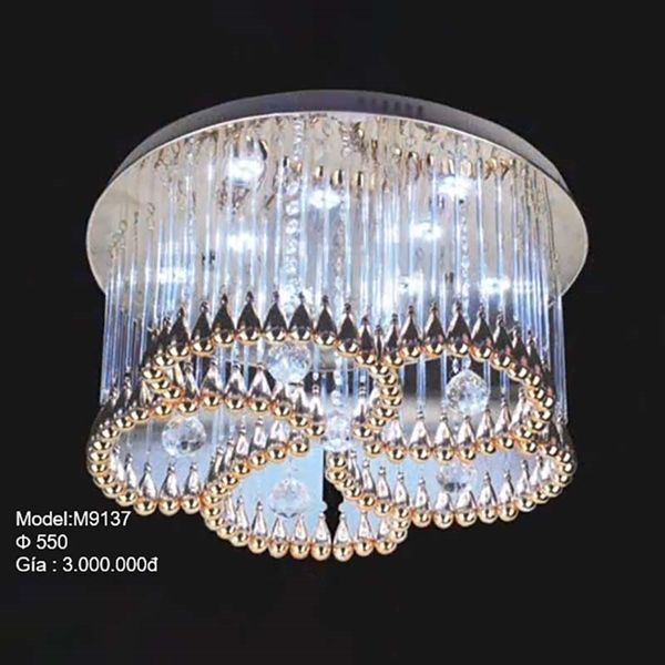 HT Đèn mâm pha lê tròn D550mm M9137 HTDMPL-050