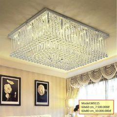HT Đèn mâm pha lê vuông D600*600mm M9115-600*600 HTDMPL-053-AA