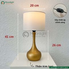 Đèn bàn thân hợp kim mạ sơn vàng phong cách Châu Âu DBK003 KT H41*20 E27 VLDBHK-048