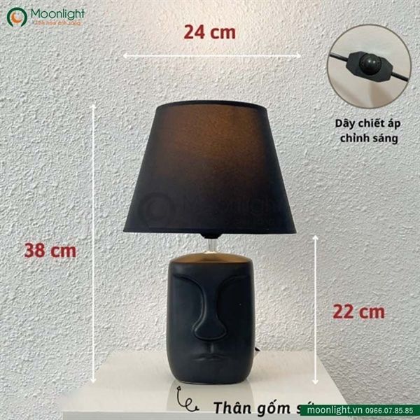 Đèn bàn thân gốm hình mặt người trừu tượng DS-TL8810 KT H38*24 E27 VLDBGM-064