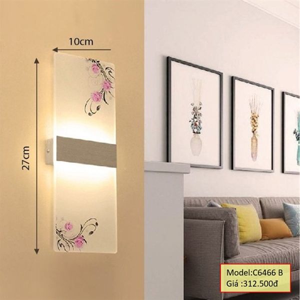 HT Đèn tường trang trí H=27cm, R=10cm C6466_B HTDTTR-036-SI