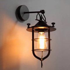 Đèn tường chao thủy tinh lồng sắt LD002 VLDTTI-096