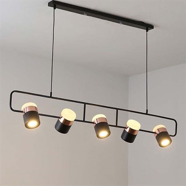 Đèn thả bàn ăn 5 bóng, đèn led 3 màu ánh sáng, thân đèn sắt sơn tĩnh điện, KT D1100 VLTHBA-106-AC