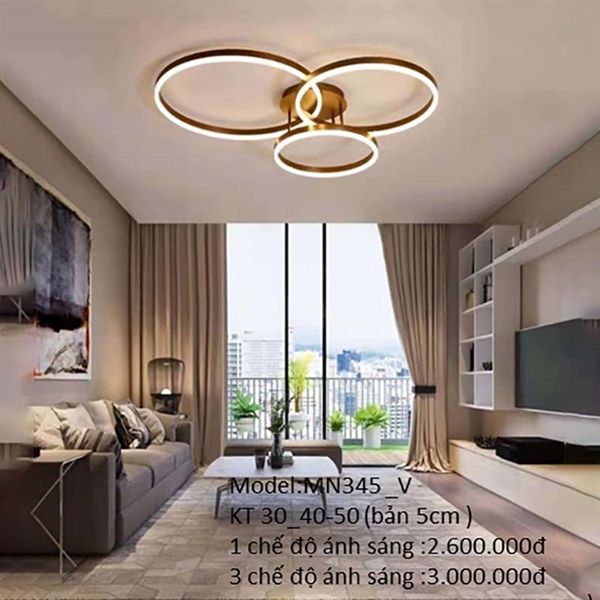 HT Đèn mâm mica 3 vòng viền vàng D30-40-50(bản 5cm) 3M MN345_V-3M HTDMMI-001-AB