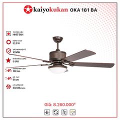 Quạt trần đèn Nhật Bản Kaiyo Kukan 4 cánh D132cm 52W DC NAGO 594