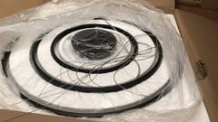 Đèn thả 3 vòng mica thân nhôm xước màu đen 40-60-80cm , G5 VLTHVO-005-AI