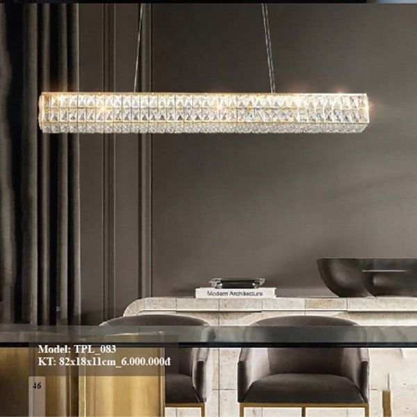 HT Đèn thả pha lê chữ nhật D82*18*11cm TPL_083 HTTHPL-133