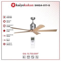 Quạt trần Nhật Bản Kaiyo Kukan 5 cánh D152cm 45W DC SHIGA 011 S