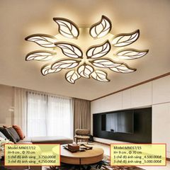 HT Đèn mâm mica 15 cánh lá h=90mm, 700mm 1M MN017/15-1M HTDMMI-009-AE