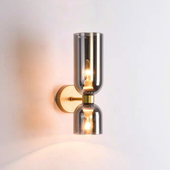 Đèn tường 2 đầu, chao thủy tinh khói DT2DAUTHUYTINH VLDTTI-104