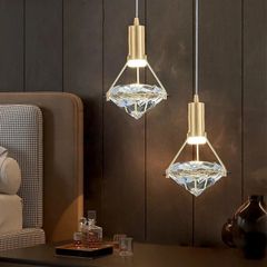 Đèn thả pha lê hình kim cương HTK048 VLTHPL-220