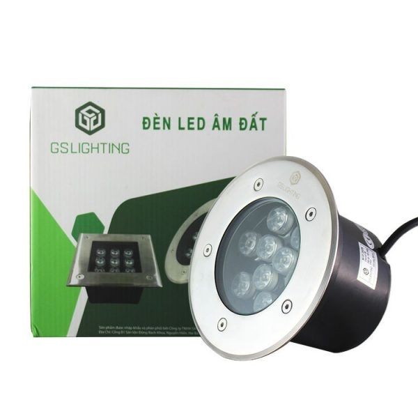 GS Đèn âm đất tròn GSDT 9w điện áp 24V AC, ánh sáng 3000k, IP65, kích thước D150*85, lỗ khoét 120, góc chiếu 90 độ GSDT9-24