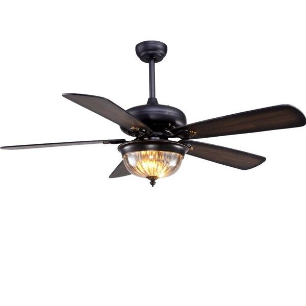 Quạt trần đèn màu đồng 5 cánh gỗ 132cm 50w DC KSP52508 VLQTTQ-202