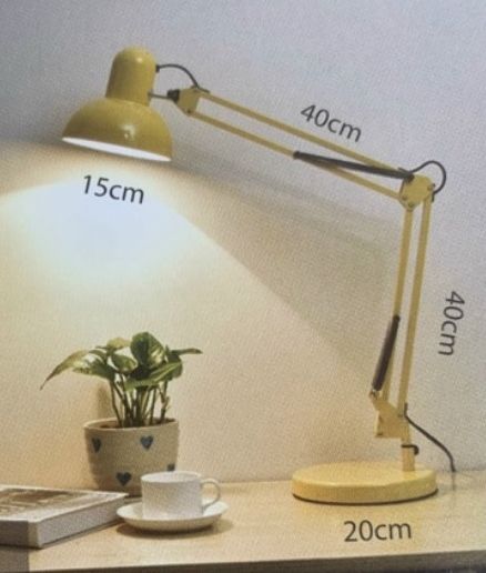 HT Đèn bàn học, làm việc thân vàng chao 15cm (giá không bóng) B102 HTDBHO-001-AA