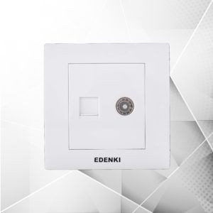 EDK Bộ ổ cắm mạng + tivi màu trắng EC-C5TV02