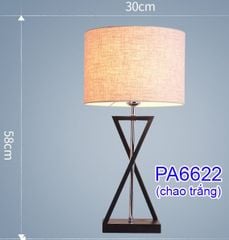 Đèn bàn thân hợp kim chân chéo chao vải PA 6622WH VLDBHK-003-WH