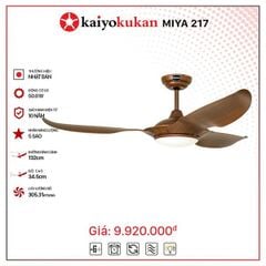 Quạt trần đèn Nhật Bản Kaiyo Kukan 3 cánh D132cm 50W DC MIYA 217