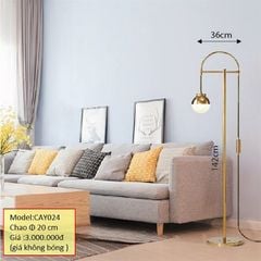 HT Đèn sàn hiện đại thân vàng H=142cm, chao D20cm (giá không bóng) Cây 024 HTDSHD-009