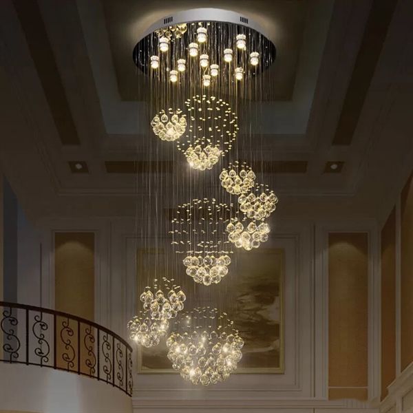 Đèn thả thông tầng pha lê chùm hình quả cầu D800*H3000 VLTHTT-333