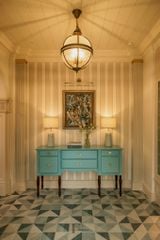 Đèn ngủ để bàn gốm sứ màu xanh ngọc vân cổ điển DS-TL9866 KT 58*30 E27 VLDBGM-051