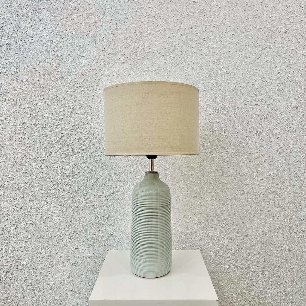 Đèn ngủ để bàn gốm sứ màu xanh ngọc vân cổ điển DS-TL9866 KT 58*30 E27 VLDBGM-051